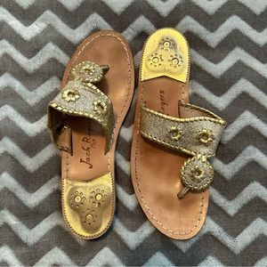 Jack Rogers | Classic Flat | Gold Glitter